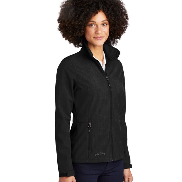 Ladies Shaded Crosshatch Soft Shell Jacket Thumbnail